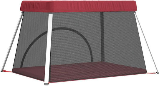 vidaXL Παρκοκρέβατο με Στρώμα Μπορντό 110x82cm