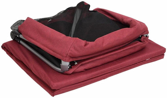 vidaXL Παρκοκρέβατο με Στρώμα Μπορντό 110x82cm