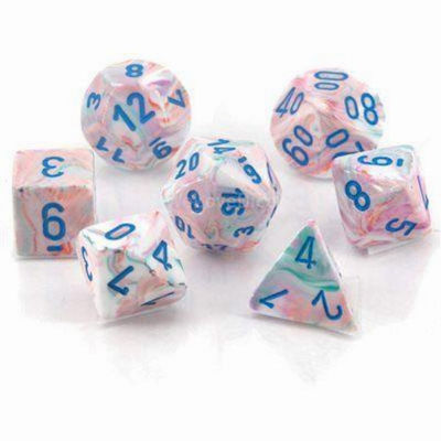 Chessex Festive Mini-Polyhedral Dice Pop Art/Blue 7pcs 20544