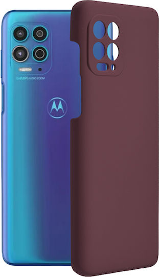 Techsuit Soft Edge Back Cover Silicon Plum Violet (Motorola Moto G100)