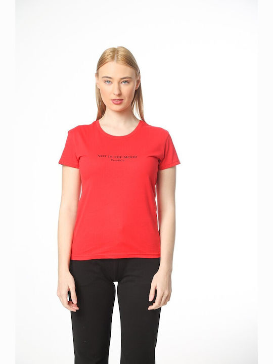 Paco & Co Γυναικείο T-shirt Κόκκινο με Στάμπα