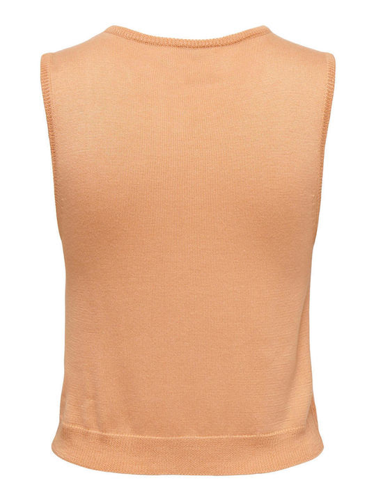 Damen Sommer Bluse Ärmellos Orange