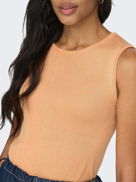 Damen Sommer Bluse Ärmellos Orange
