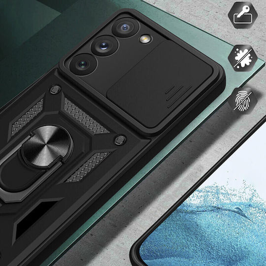 Camshield Armor Kickstand Задна корица Пластмаса Черен (Galaxy A14)
