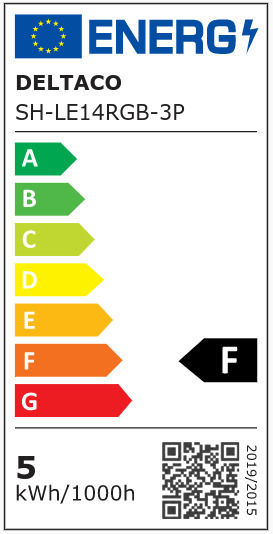 Deltaco Becuri Smart LED 5W pentru Dulie E14 RGB 470lm Reglabil în intensitate 3buc
