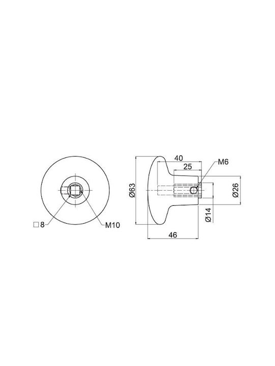 Knob Ball for armoured door GOLD Securemme