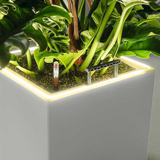 Lechuza Premium Canto Led Самополивен Саксия Пластмаса 40x40x76см.