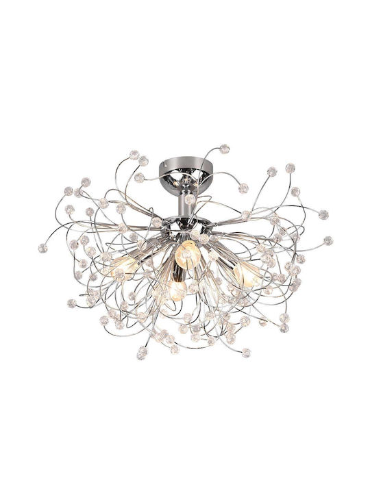 Trio Lighting Gloria Plafonieră de Tavan 52buc Argintiu cu Soclu E27