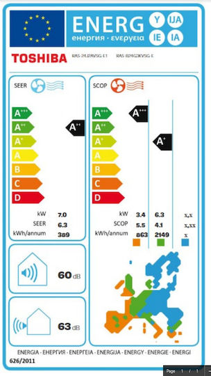 Toshiba Edge Klimaanlage Inverter 24000 BTU A++/A+ mit WiFi und Betrieb im Leise-Modus Schwarz