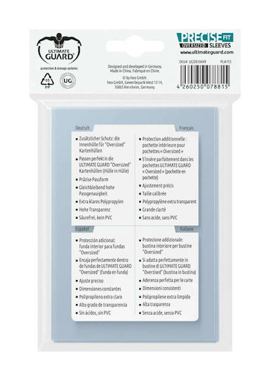 Ultimate Guard Präzise Passform Oversized Kartenhüllen Standardgröße 40Stück Klare