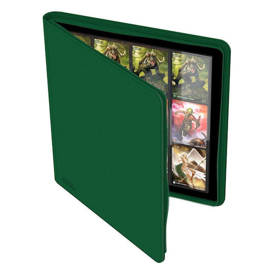 Ultimate Guard 12-Pocket Zipfolio (Quadrow) Pro- - XenoSkin Binder 12-Pocket Standard Size Green UGD010469
