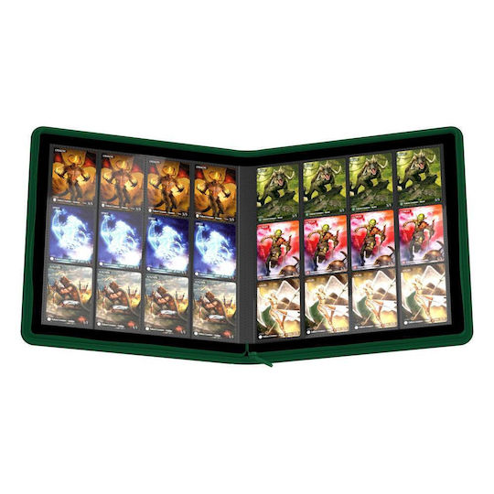 Ultimate Guard 12-Pocket Zipfolio (Quadrow) Pro- - XenoSkin Binder 12-Pocket Standard Size Green UGD010469