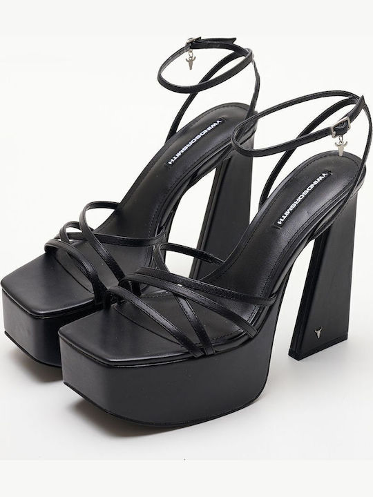 Babygirl Leder Sandalen Schwarz