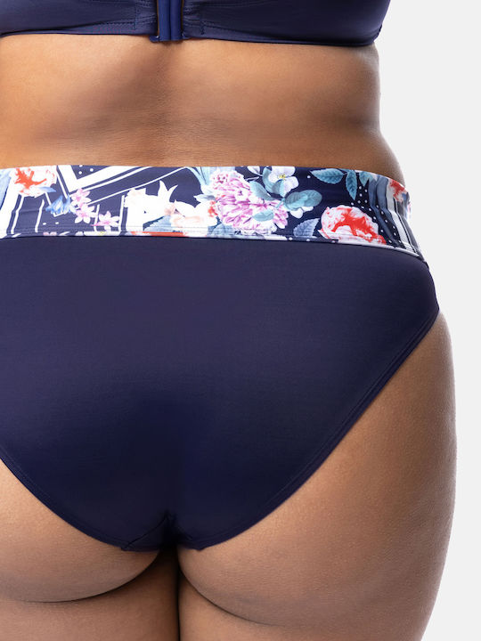 Monaco Bikini Slip Hohe Taille Blau