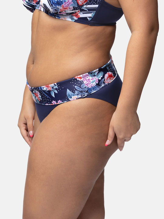Monaco Bikini Slip Hohe Taille Blau