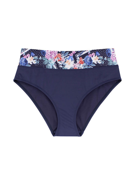 Monaco Bikini Slip Hohe Taille Blau