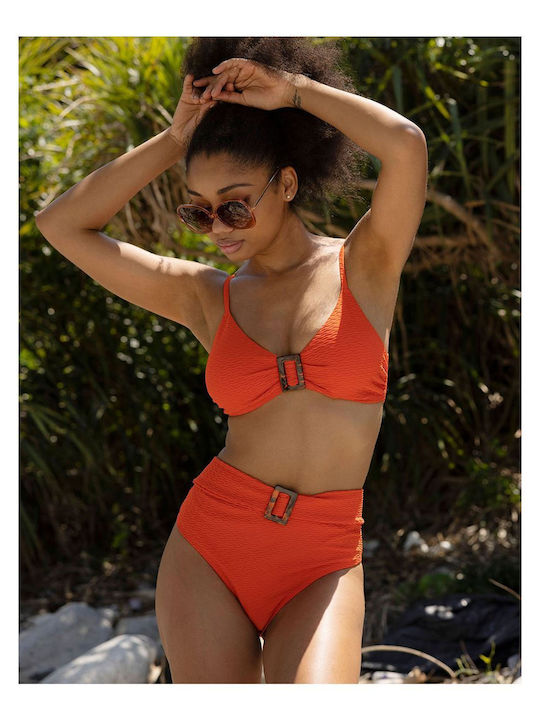 Sarawak Bikini Slip High Waist Coral