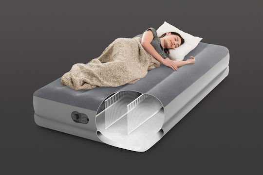 Intex Inflatable Single Air Mattress with Integrated Pump Dura-Beam Prestige 191x99x30cm