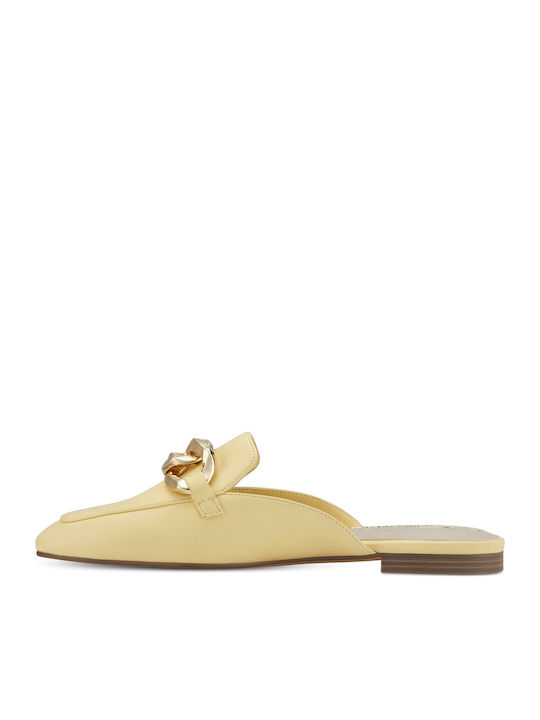 Flat Mules in Yellow Color