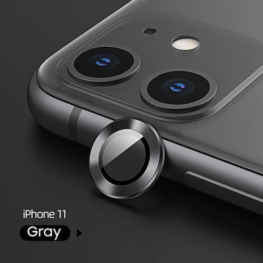 Usams Metal Rings Προστασία Κάμερας Tempered Glass Γκρι για το iPhone 11 Pro / 11 Pro Max