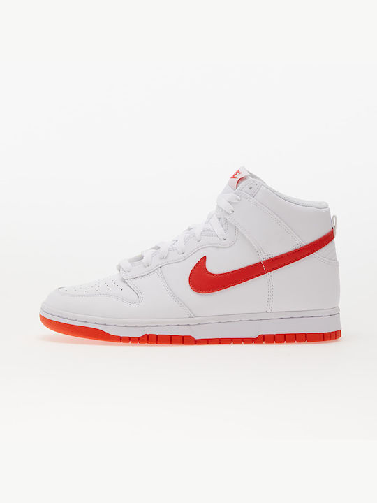 Nike Dunk Hi Retro Bărbătești Adidași White / Picante Red White