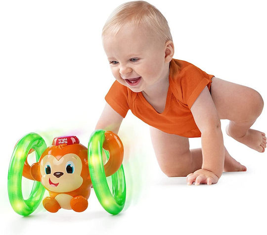 Bright Starts Βρεφικό Παιχνίδι Roll & Glow Monkey Toy με Φως και Ήχους για 6+ Μηνών