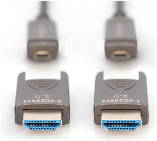Digitus HDMI 2.0 Premium Високоскоростен 4K 60Hz HDR HDMI Кабел HDMI Мъжки - HDMI Мъжки 20м Черен