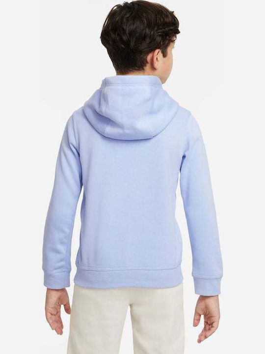 Kids Sweatshirt with Hood and Pockets Light Blue Sportswear Club