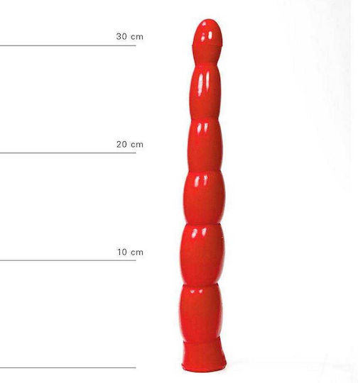 All Black All Red Flexible Realistic Dildo Red 32cm