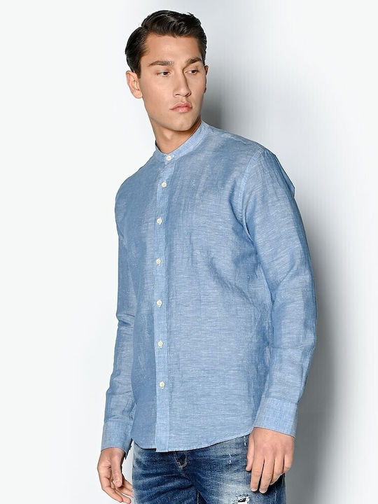 Brokers Jeans Men's Shirt Long Sleeve Light Blue