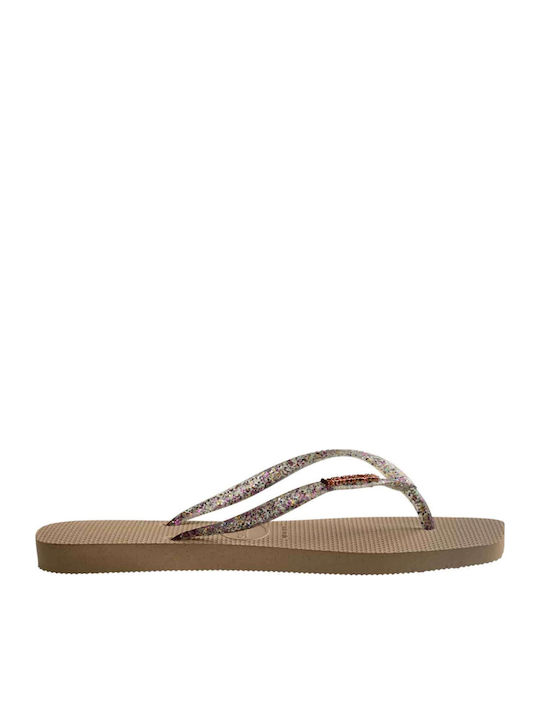 Square Logo Metallic Flip Flops