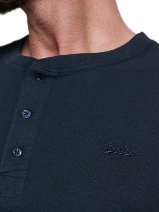 Superdry Vintage Logo Embroidered Herren Kurzarmshirt Schaltflächen Marineblau