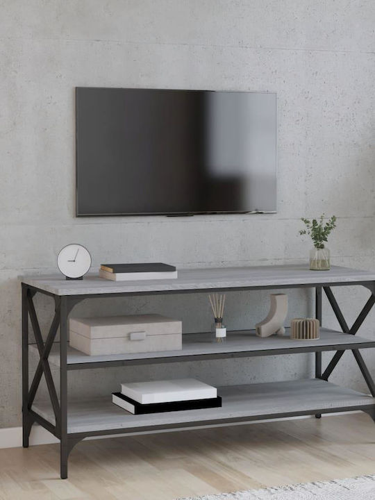 TV Stand from Metal & Wood Grey Sonoma L100xW40xH50cm