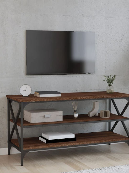 TV Stand from Metal & Wood Brown L100xW40xH50cm