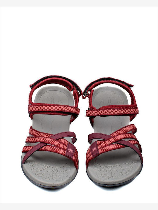 Lumberjack Eftal Damen Flache Sandalen Sportlich in Rot Farbe