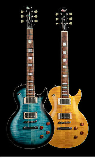 Cort Classic Rock CR250 Elektrische Gitarre Einfacher Schnitt mit HH Tonabnehmerkonfiguration Antique Amber