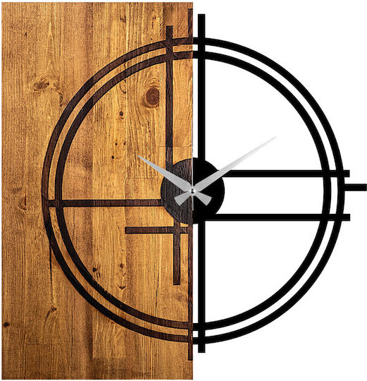 Wallity 3D Wall Clock Wooden Brown 58x56cm