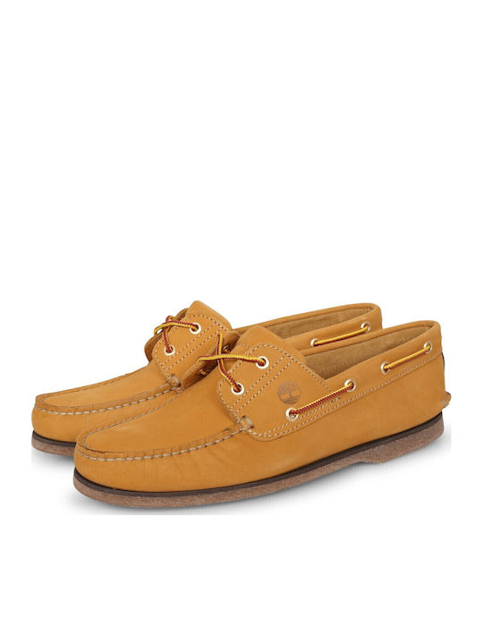 Men's Leather Boat Shoes Yellow