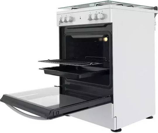 Indesit Herd 73Es mit Gas- & Elektrokochfeldern B60cm. White