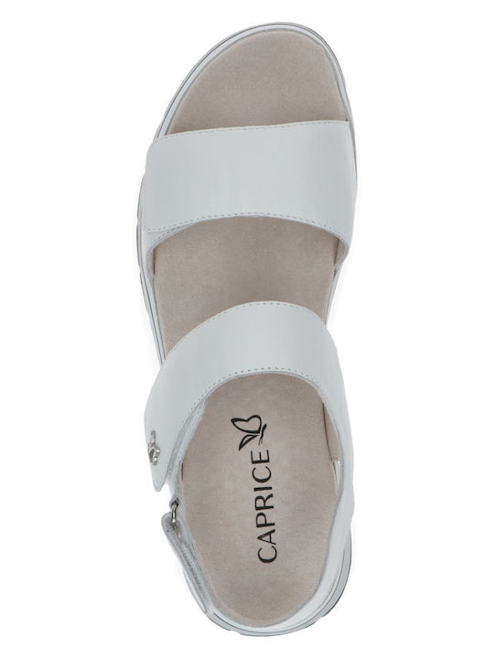 Leather Women's Flat Sandals Anatomic in White Color