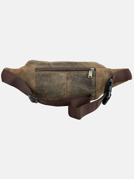 RCM Men's Leather Waist Bag Brown