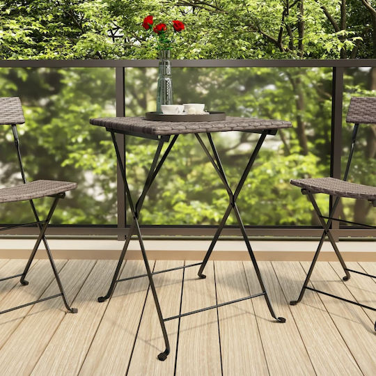 Zusammenklappbarer Hilfsmittel Gartentisch 55x54x71 Grau