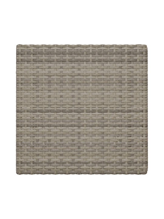 vidaXL Hilfstisch für Kleine Außenbereiche Zusammenklappbar Rattan mit Metallrahmen Grau 55x54x71cm