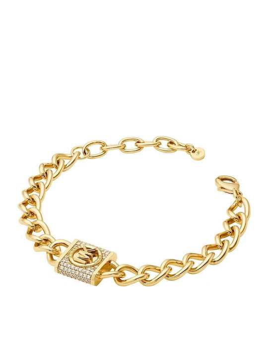 Michael Kors Premium Women's Bracelet Chain Made of Brass Gold Plated with Zircon 17cm