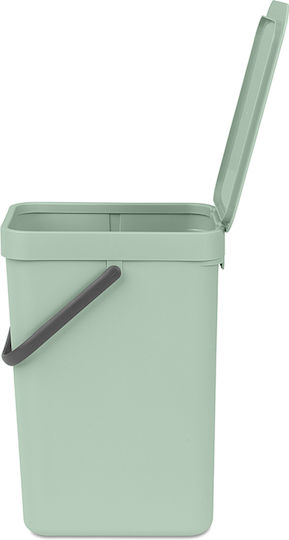 Brabantia Κάδος Sort & Go Απορριμμάτων Πλαστικός με Αιωρούμενο Καπάκι Πράσινος 12lt