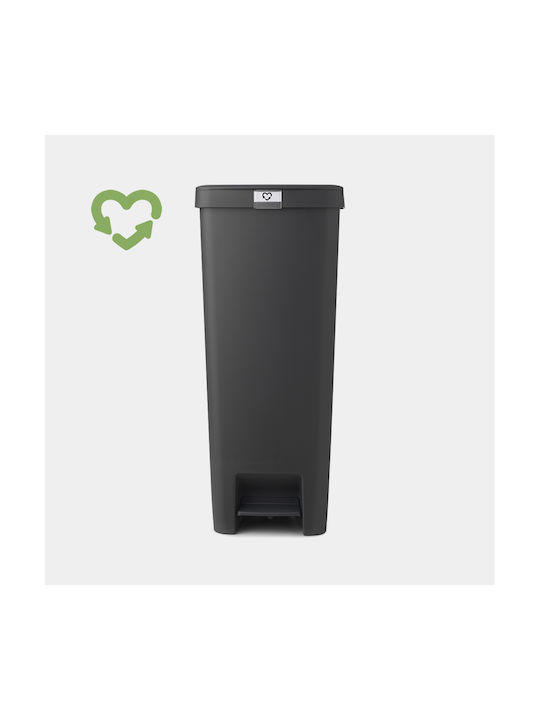 Brabantia StepUp Κάδος Απορριμμάτων Πλαστικός με Πεντάλ Dark Grey 40lt