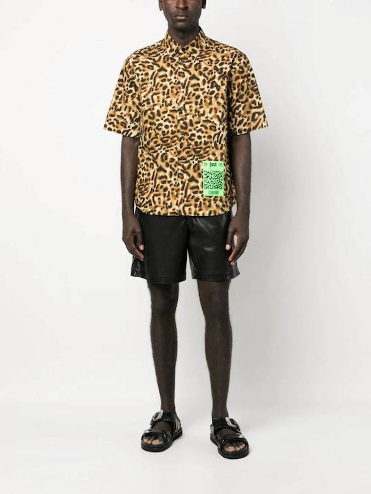 Leopard Print Short-sleeved Shirt Brown