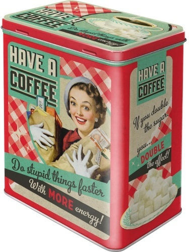 Nostalgic Art Box Kaffee mit Deckel Metallisch Rot 14x10x20cm