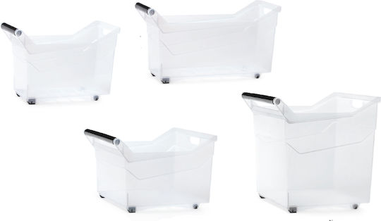 Prosperplast Plastic Cutie de Depozitare cu Roți Transparent 38x17.7x18cm 1buc