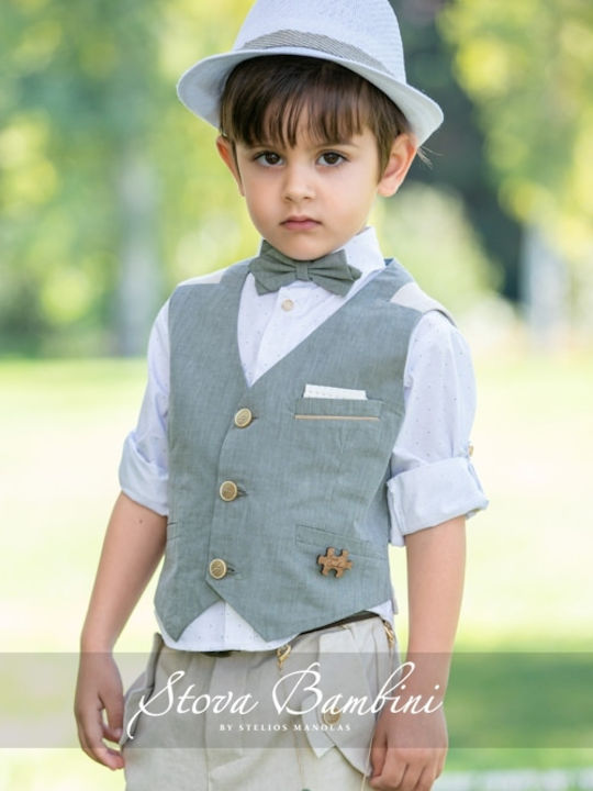Stova Bambini Taufkleidung für Jungen Khaki Anzug 7 Stück